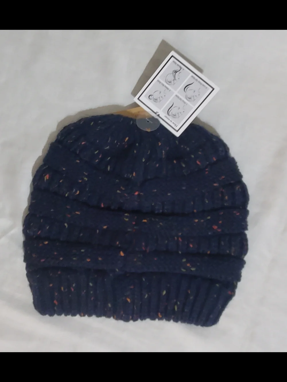 Women's Navy Speckled Knit Sweater